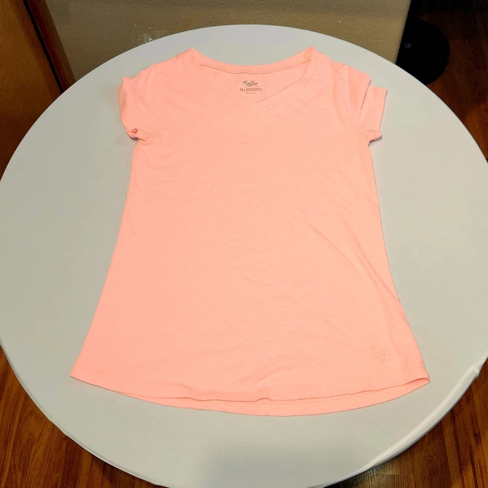 ⭐️Justice Pink Girls Short Sleeve Tee Size 14 Casual Adorable Streetwear